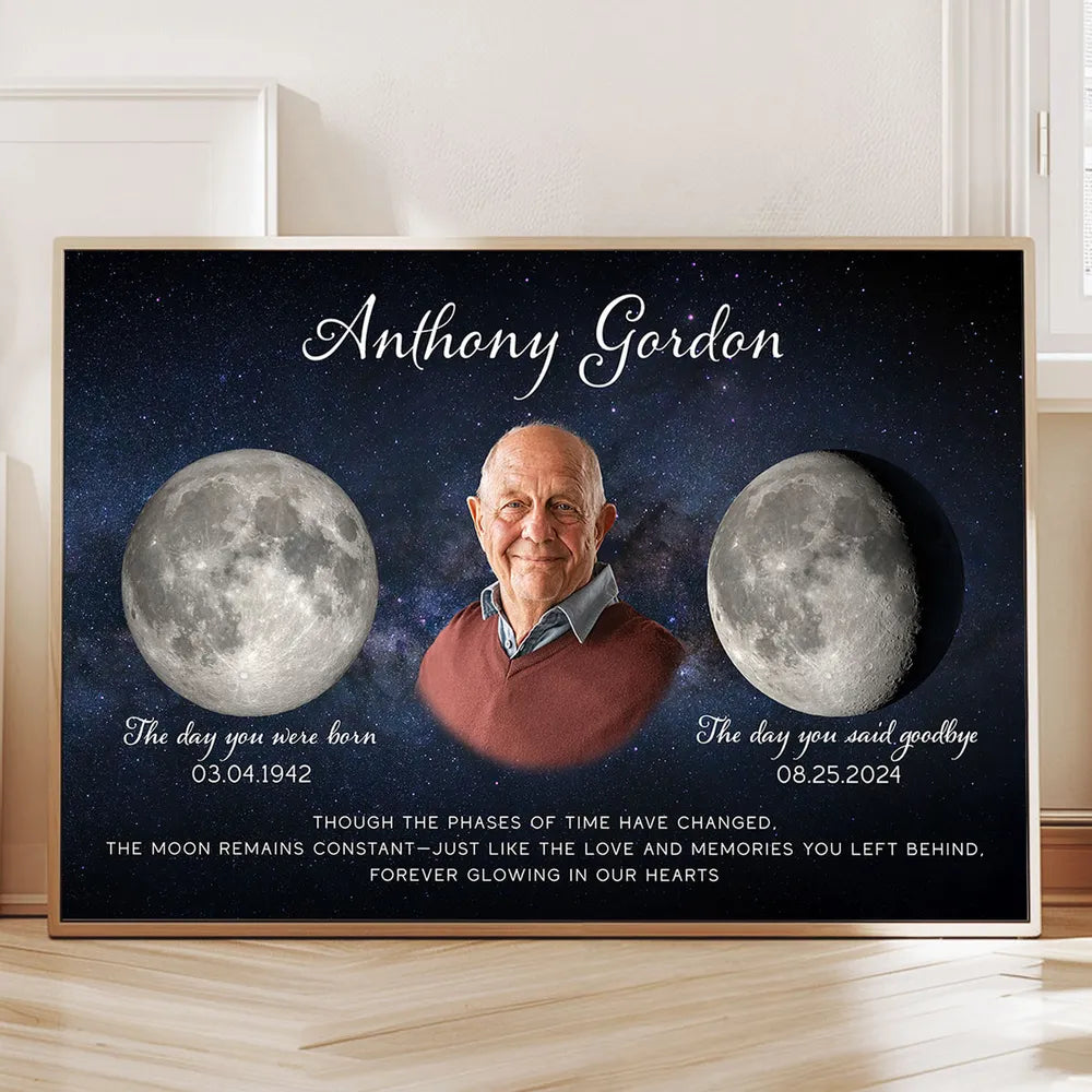 Poster – Personalized Moon Phase Memorial Print “Love You to the Moon ...