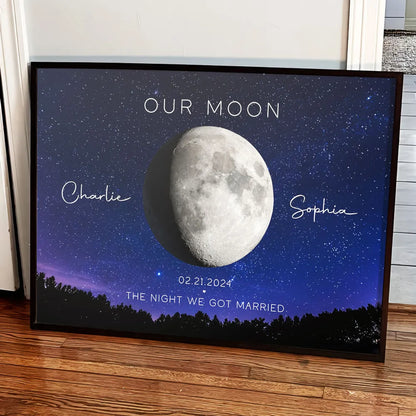 Our Moon – Personalized Poster without Frame for Couples with Wedding Date
