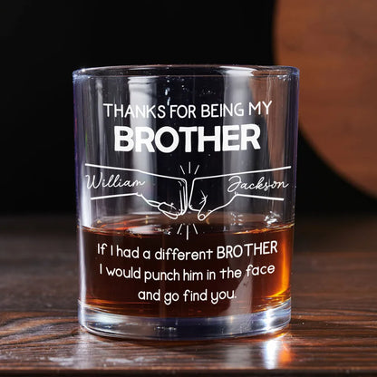 Glass Spirits Decanter with Brother Engraved Design, Heartfelt Gift Choice for Special Occasions