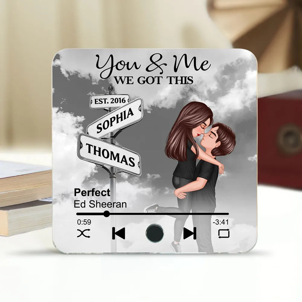 “You & Me – We Got This” Acrylic Music Magnet – Custom Names, Song & Date, Romantic Gift for Couples