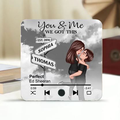 “You & Me – We Got This” Acrylic Music Magnet – Custom Names, Song & Date, Romantic Gift for Couples