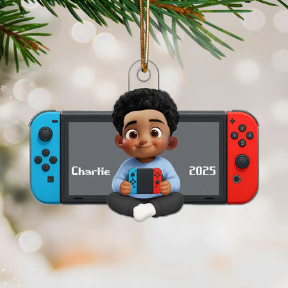 Acrylic Ornament with Game Console Theme, Festive Playful Design, Perfect Gift for Kids and Gamers