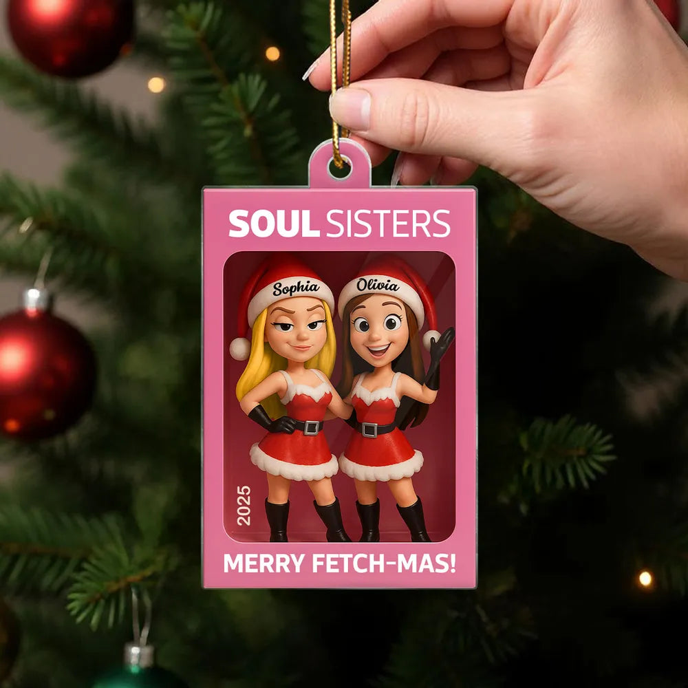 Soul Sisters Acrylic Ornament – Creative Friendship Keepsake, Heartfelt Gift for Best Friends with High-Definition Detail