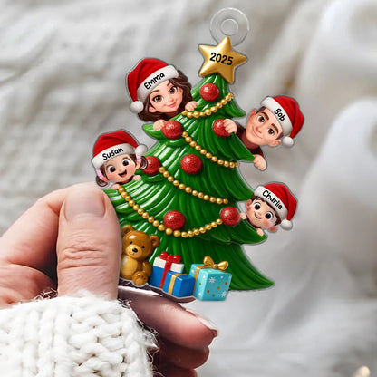 Christmas Tree Family Acrylic Ornament – Custom Christmas Decoration for Family