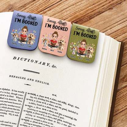 Personalized Leather Magnetic Bookmark, Humorous Design with Cute Illustration, Ideal Book Companion