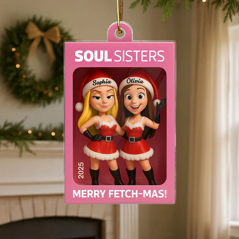 Soul Sisters Acrylic Ornament – Creative Friendship Keepsake, Heartfelt Gift for Best Friends with High-Definition Detail