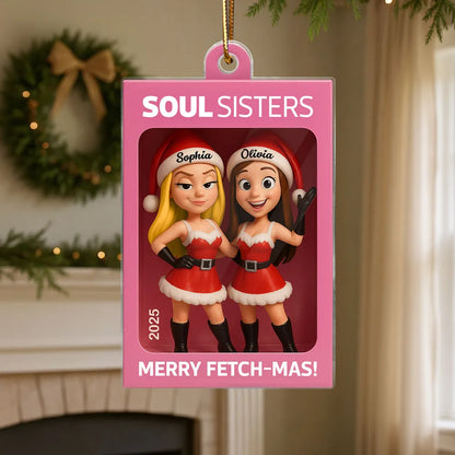 Soul Sisters Acrylic Ornament – Creative Friendship Keepsake, Heartfelt Gift for Best Friends with High-Definition Detail