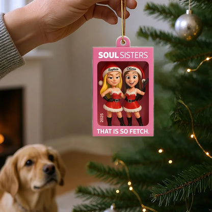 Soul Sisters Acrylic Ornament – Creative Friendship Keepsake, Heartfelt Gift for Best Friends with High-Definition Detail