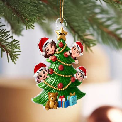 Christmas Tree Family Acrylic Ornament – Custom Christmas Decoration for Family