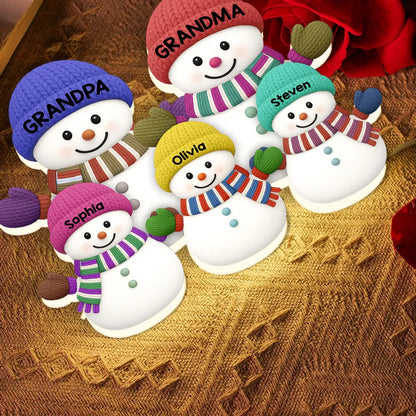 Acrylic Light Box with Snowman Family Scene | Cozy Christmas Atmosphere, Gift-Ready for Loved Ones