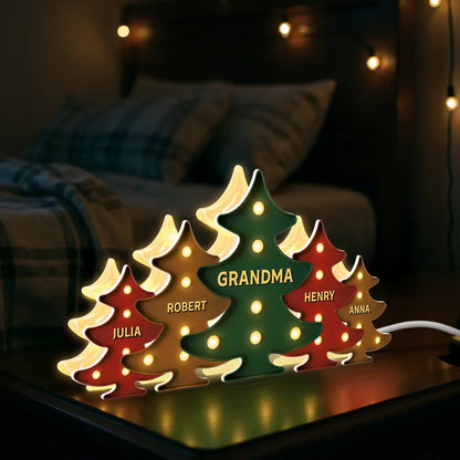 Heartwarming Christmas Tree Light Box, Custom Family Member Name Decoration
