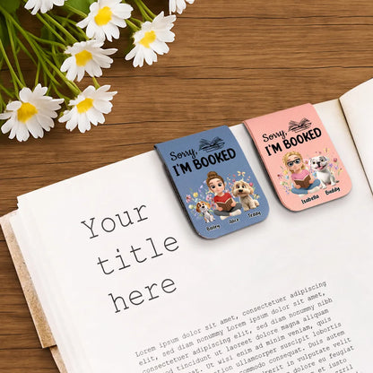 Personalized Leather Magnetic Bookmark, Humorous Design with Cute Illustration, Ideal Book Companion