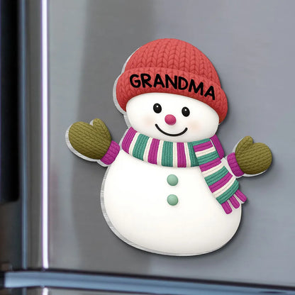Acrylic Fridge Magnet Snowman Family Set | Festive Holiday Decoration, Perfect Gift for Grandparents and Family