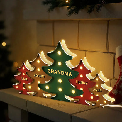 Heartwarming Christmas Tree Light Box, Custom Family Member Name Decoration