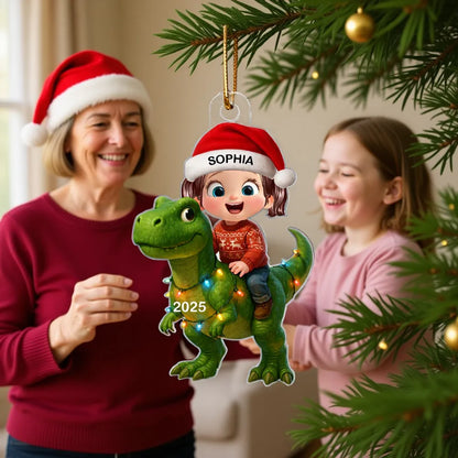 Acrylic Ornament Featuring Kid and Dinosaur Theme, Refined Texture, Perfect Collectible Gift for Children