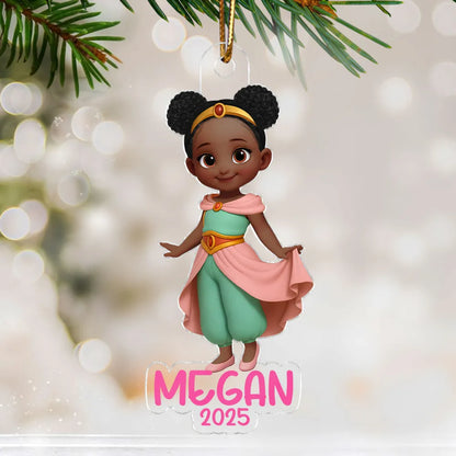 Cute Girl Themed Acrylic Ornament – Customizable Christmas Decoration for Kids