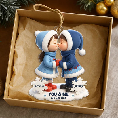 You & Me Acrylic Ornament – Cozy Christmas Tree Decor, Ideal Romantic Gift for Couples