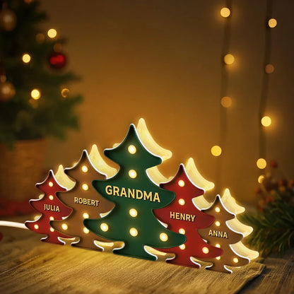 Heartwarming Christmas Tree Light Box, Custom Family Member Name Decoration