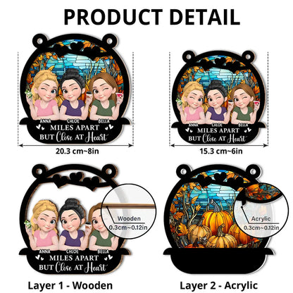Wood and Acrylic Layered Ornament with Autumn Theme, A Heartfelt Gift for Sisters by Heart