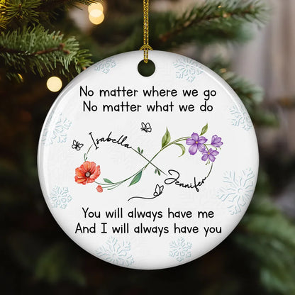 Ceramic Ornament with Floral Infinity Design, Heartfelt “Bestie” Message for Lasting Friendship, Perfect Gift for Friends