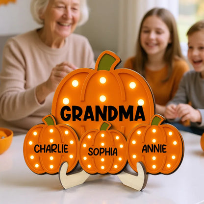 Wooden Plaque with Pumpkin Design, Grandma Theme and Perfect Holiday Gift