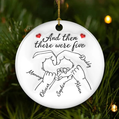 Personalized Ceramic Ornament for Parents – Hand Heart Family Sketch, Christmas Tree Decoration, Sentimental Unique Gift
