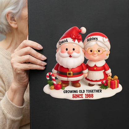 Sticker Decal with Christmas Couple Santa Design, High Clarity, Fun Gift for Holiday Decoration