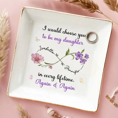 Floral Infinity Jewelry Dish - Gift for Daughter