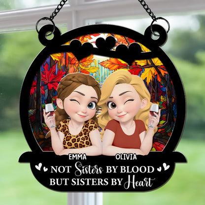 Wood and Acrylic Layered Ornament with Autumn Theme, A Heartfelt Gift for Sisters by Heart