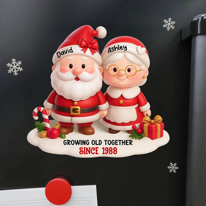 Sticker Decal with Christmas Couple Santa Design, High Clarity, Fun Gift for Holiday Decoration