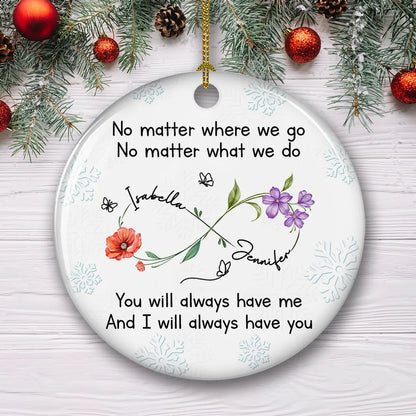 Ceramic Ornament with Floral Infinity Design, Heartfelt “Bestie” Message for Lasting Friendship, Perfect Gift for Friends