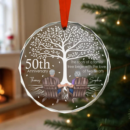 Crystal Ornament for Wedding Anniversary, Under the Family Tree, Symbol of Love, Gift-Ready Keepsake