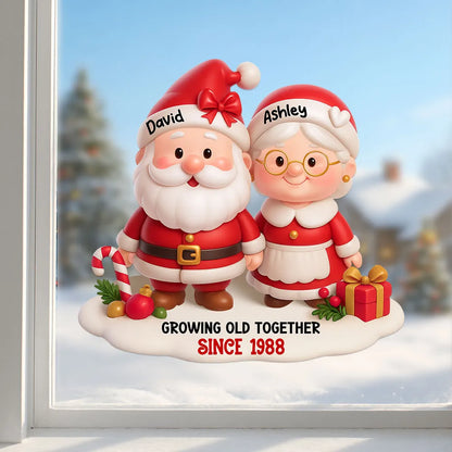 Sticker Decal with Christmas Couple Santa Design, High Clarity, Fun Gift for Holiday Decoration