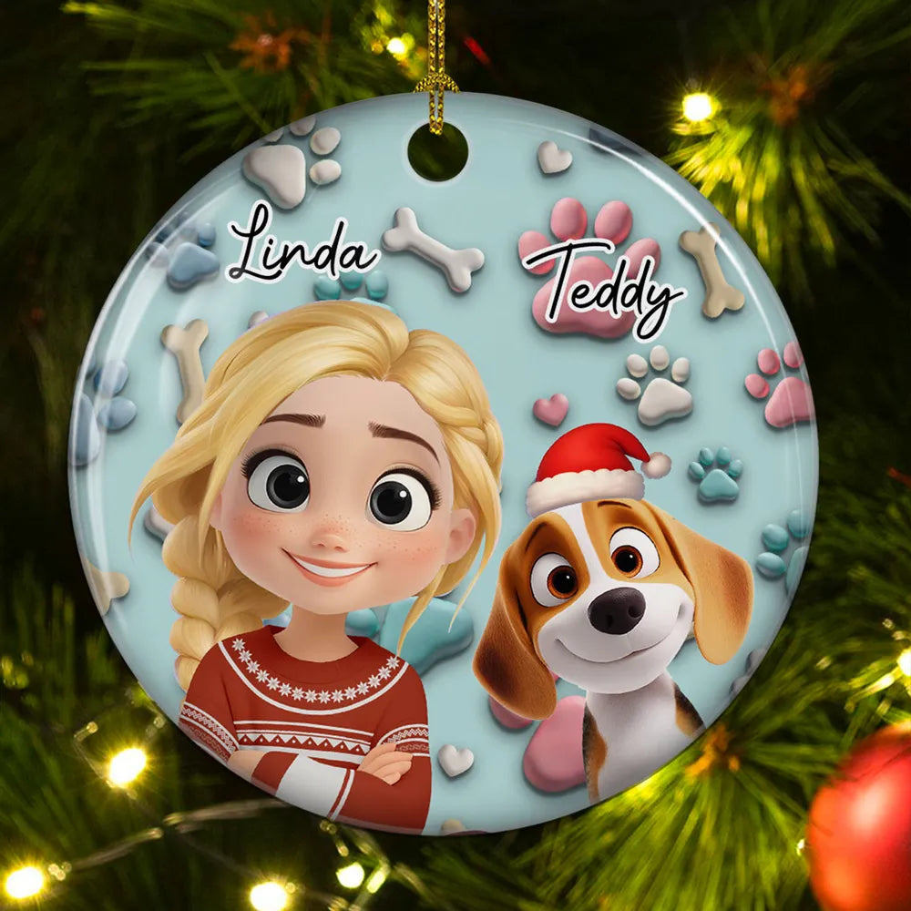Crystal Ornament with Dog Cartoon Design, High Clarity, Fun and Unique Gift for Pet Lovers