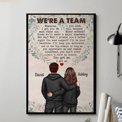 We're a Team Personalized Couple Poster - Perfect Gift for Lovers, Anniversaries, Valentine's Day, and Weddings