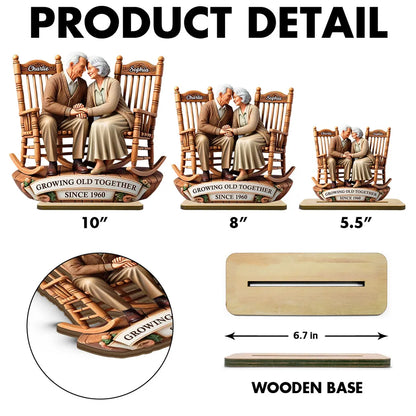 Growing Old Together Wooden Plaque – Personalized Anniversary Gift for Couples