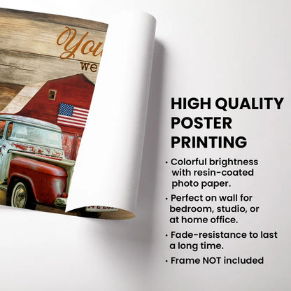 You & Me Rustic Vintage Truck Themed Couple Poster, Romantic Gift for Anniversaries