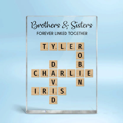 Personalized Acrylic Plaque with Brothers & Sisters Design