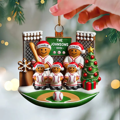 Custom Baseball Family Christmas Ornament - Personalized Holiday Keepsake