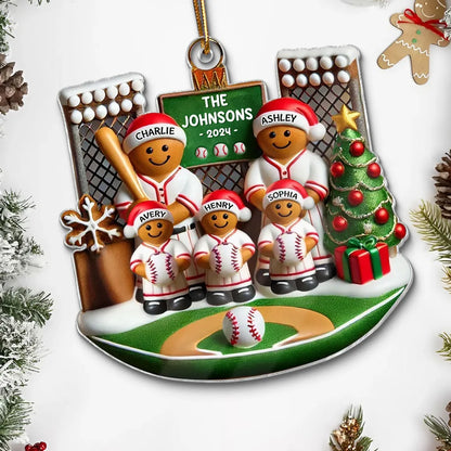 Custom Baseball Family Christmas Ornament - Personalized Holiday Keepsake
