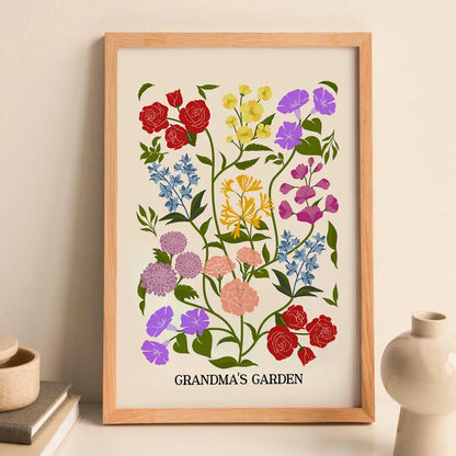 Personalized Birth Flower Bouquet Poster Minimalist Floral Wall Decor Unique Gift for Sisters, Sweet Quote Keepsake