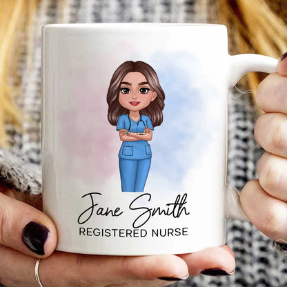 Personalized Nurse Mug with Folded Arms Illustration, Thoughtful Keepsake and Creative Gift for Nurses
