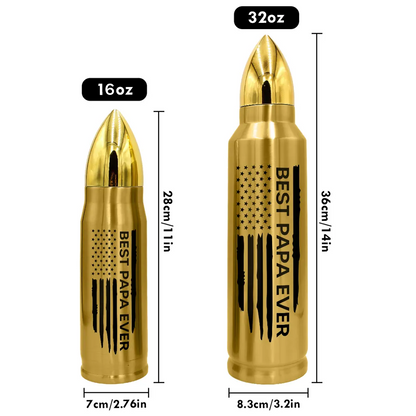 “Best Papa Ever” Bullet Tumbler – Personalized Fist-Bump Names, Father’s Day Gift