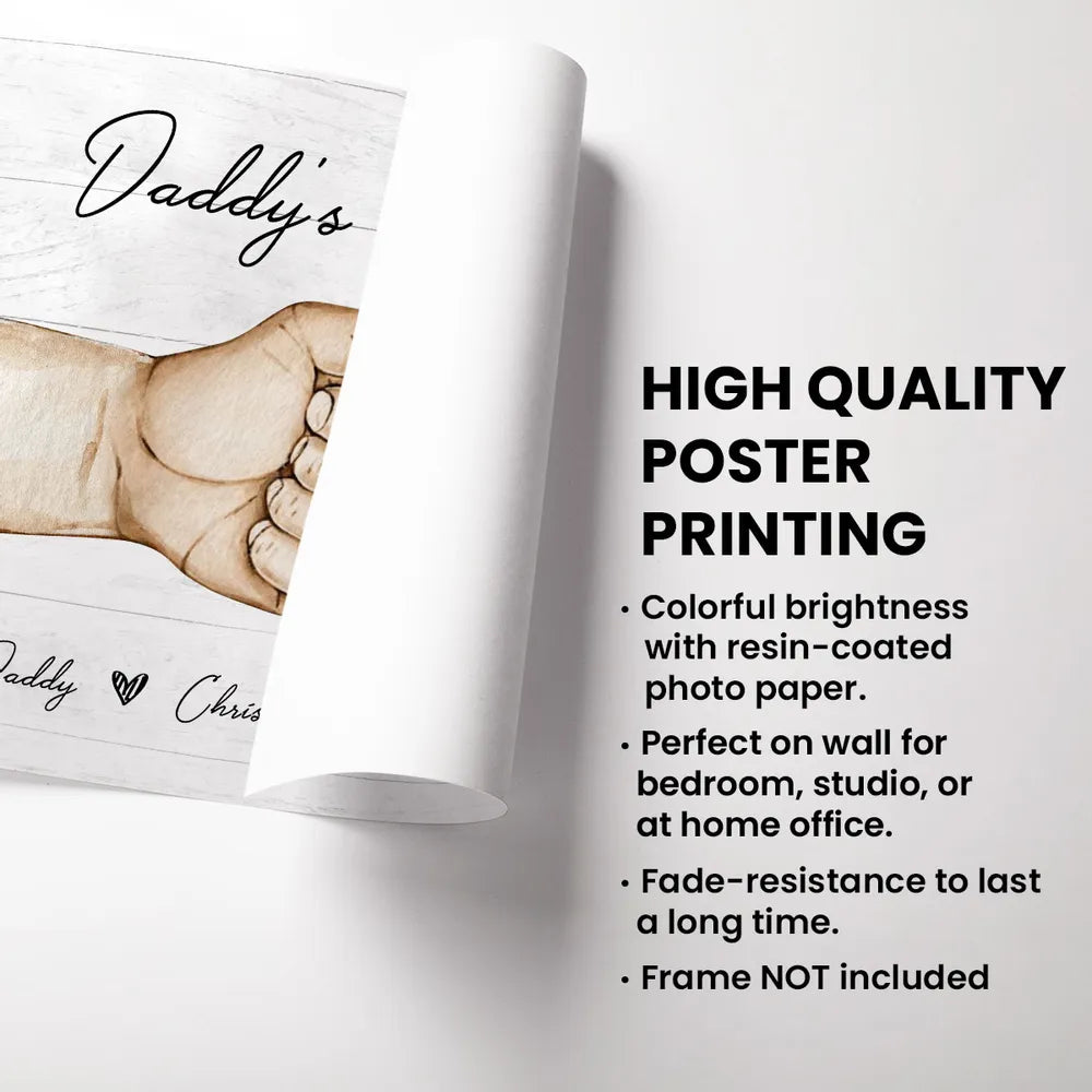 “Daddy’s Team” Fist-Bump Poster – Heartfelt Family Artwork, Custom Names, Perfect Father’s Day Gift for Dad