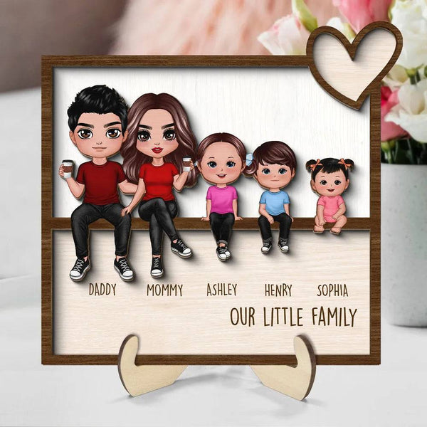 United at Heart - Personalized Family Gathering 2-Layer Wooden Plaque - Cherished Home Decor