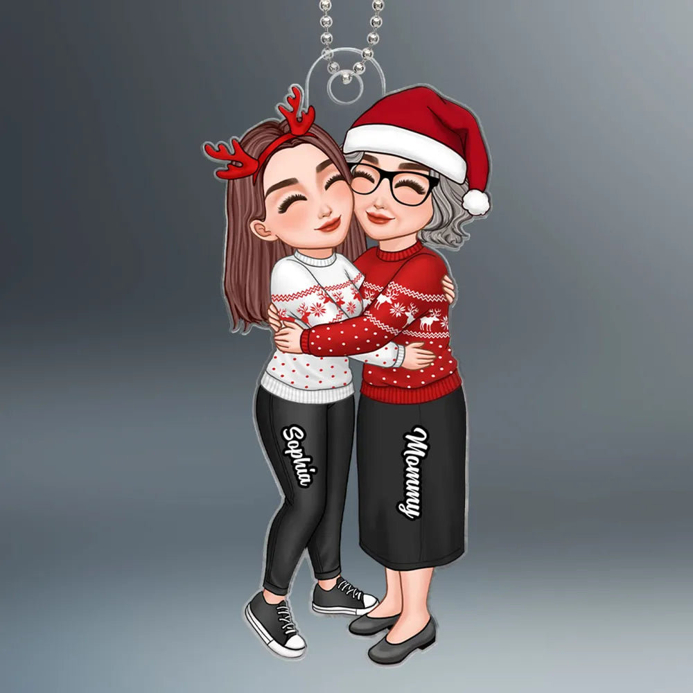 Heartwarming Grandma and Grandkid Acrylic Ornament, Personalized Design, Perfect Family Gift