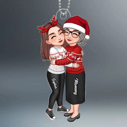 Heartwarming Grandma and Grandkid Acrylic Ornament, Personalized Design, Perfect Family Gift