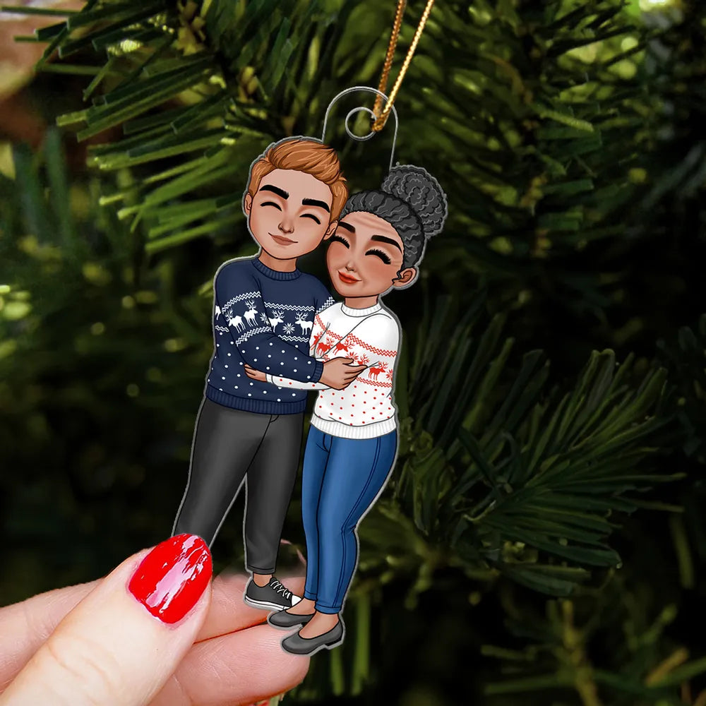 Heartwarming Grandma and Grandkid Acrylic Ornament, Personalized Design, Perfect Family Gift