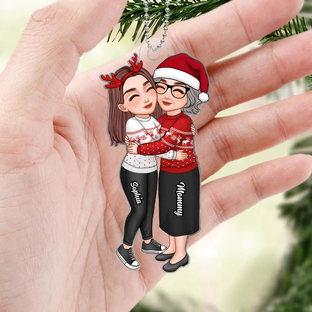Heartwarming Grandma and Grandkid Acrylic Ornament, Personalized Design, Perfect Family Gift