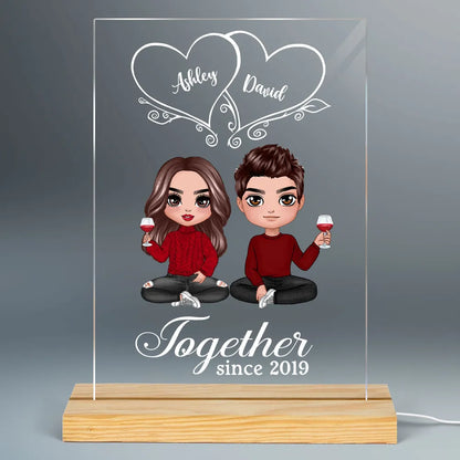 Personalized Couple LED Acrylic Night Light - Custom Romantic Gift for Him & Her, Anniversary, Valentine's Day Decor
